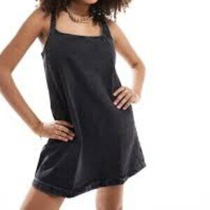 Denim  Mini dress in washed black - NWOT